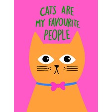 Listing image for Cats Are My Favourite People Orange Cat on Pink Huge Wall Art Poster Print Giant
