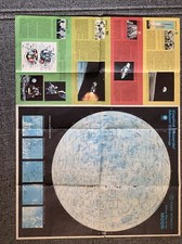 1969 Capitol Records Rand McNally Map of the Moon Rare