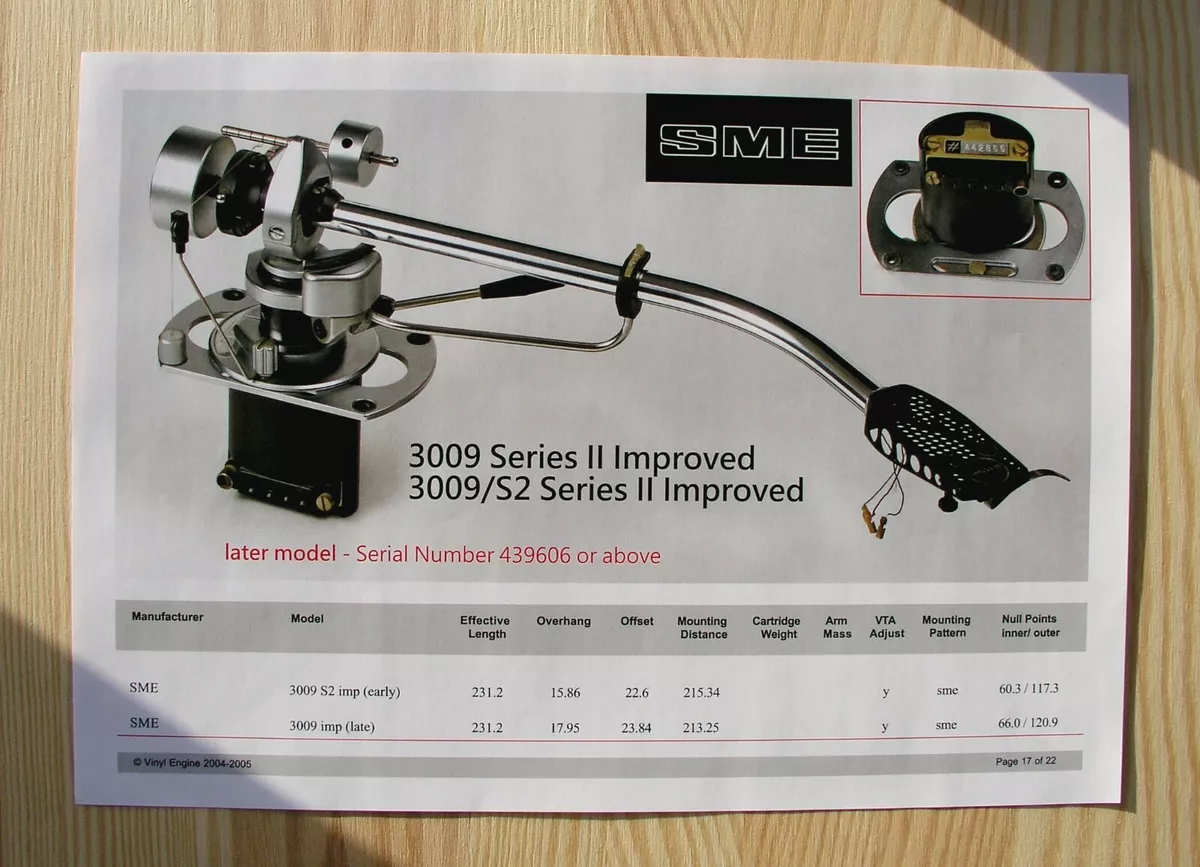 SME 3009 Series II Improved & SME 3009/S2 Improved (Late