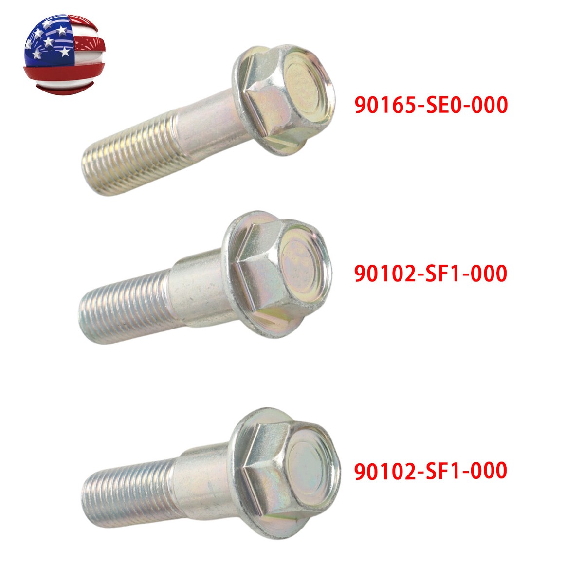 3x Intermediate Half Shaft Bolts for 1988-2001 Prelude Honda 2008