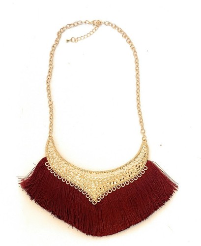 Niñas Mujer Tono Dorado Destacado Borla Pechera Moda Collar Cadena Regalo Reino Unido - Imagen 9 de 10