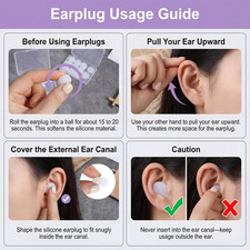 24 Pcs Soft Silicone Moldable Ear Plugs Reusable Noise Cancelling Earplugs Sl...