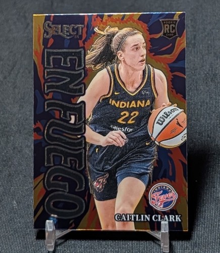 Caitlin Clark En Fuego SP Rookie 2024 Panini Select WNBA Card #14 Indiana Fever