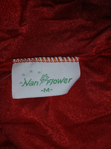 Vintage 80s Nan Flower Red Nylon Sheer Black Lace Teddy Garters Lingerie M - Picture 6 of 6