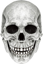Realistic Full Head Skull Mask with Movable Jaw for Halloween Cosplay, Creepy an