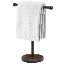 15" Wood Countertop Towel Holder T-Shape Hand Towel Holder Stand with Base