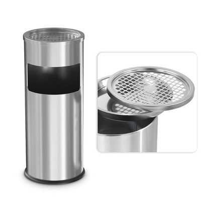 Trash Can with Lid Outdoor Indoor Stainless Steel Commercial Garbage Bin Waste C