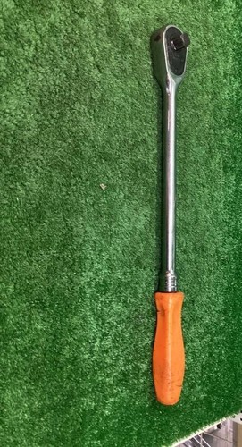 snap-on tools 1/2 drive ratchet 16" long handle hard grip orange SL836 - Picture 2 of 24