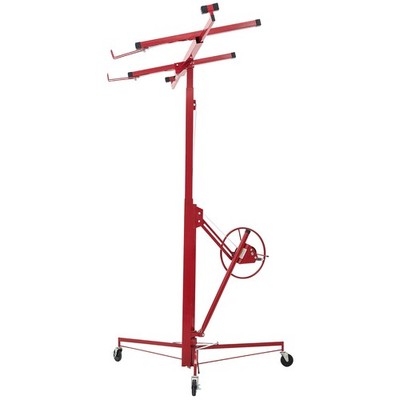 Uimoso 11ft Drywall Lifter Hoist 150 lbs Capacity Adjustable Arm Locking Wheels