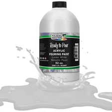Pouring Masters Luster White Metallic Pearl 32oz (Quart) Acrylic Pouring Paint