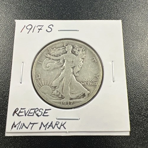 1917-S U.S. Liberty Walking Half Dollar 50c - Original / Reverse Mintmark - NR!