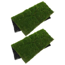 2 Pcs Plastic Garden Grass Mat Simulation Pad Patio Artificial Lawn Decoration