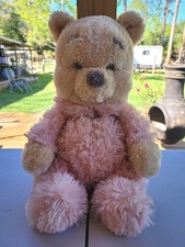 Disney Parks Winnie The Pooh 18" Plush Stuffed Toy Pastel Shaggy Long Pile Pink