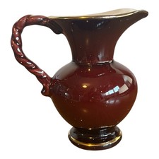 Vintage West German Stoneware Jug 518-10 – Oxblood Glaze – Bulbous Shape – 10 cm