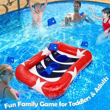 Patriotic Inflatable Cornhole American Flag Ring Toss Game Pool Games Toys