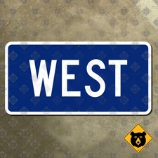 United States Interstate highway WEST banner route marker road sign 12x6