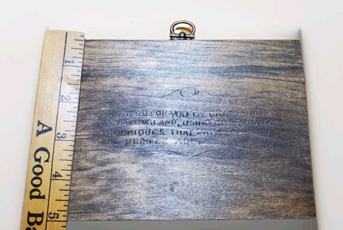 1996 Faneuil Hall Bicentennial BRONZE Commerative Plaque - The Cradle Of Liberty - Picture 7 of 7