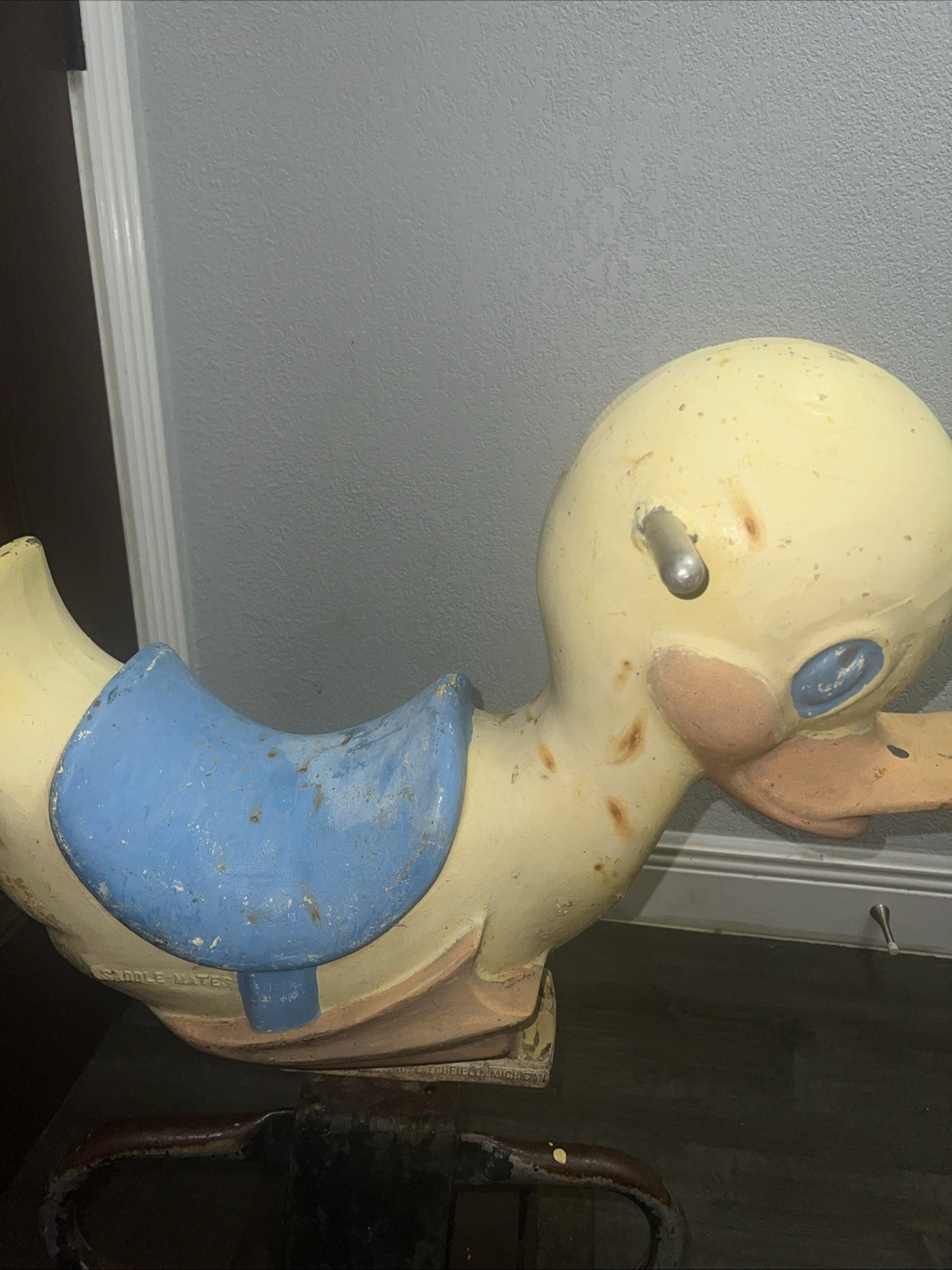 Saddle Mates Duck Ride on Playground Equipment Toy  w/base Plate Vintage