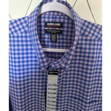 Kirkland Signature Men's Button-Down Dress Shirt NWT- Trad Fit 17.5 34/35