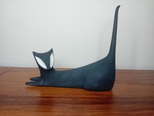 Mid Century Royal Dux Porcelain Cat by Jaroslav  Jezek Czech Modernist Designer