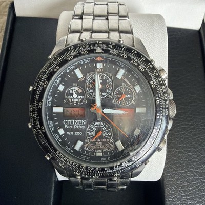 Citizen Men s Eco-Drive Skyhawk A-T S.Steel Pilot Bracelet Watch JY0020-64E $895