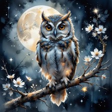 Diamond Art Kits for Adults, Owl 13.8x13.8 in 35x35 cm ,