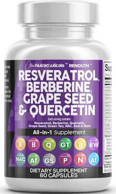 Clean Resveratrol Supplement | Berberine Grape Seed Extract Quercetin Green Tea