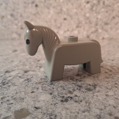 Vintage LEGO Duplo Small Light Gray Horse from Patty's Pony Stable