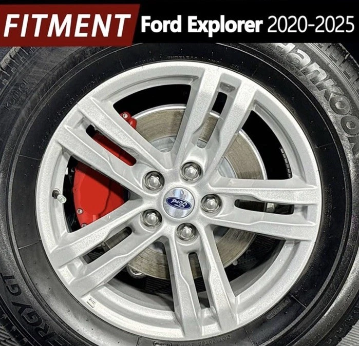 AOOA Racing Premium AluminumRed Brake Caliper Covers for 2020-2025 Ford Explorer - Image 3 of 4