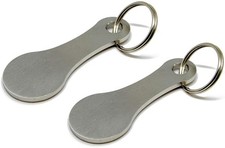 Fusiontec Mini Aluminum Alloy Key Ring Shopping Trolley Tokens - 2.17, Silver