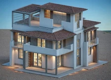 Custom modern TWO-STORY house plan 4 bedroom & 3 Bathroom with CAD file