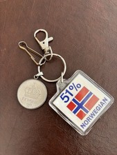 Norwegian Keychain with 1977 One Krone Coin