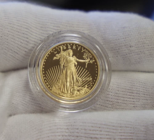2008 W US Proof Gold Eagle 1/4 oz $10 Gem!!