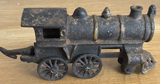 Vintage Black Cast Iron Toy Train Steam Engine