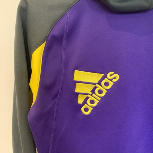 Adidas Giacca Uomo Taglia Small Viola Colore Blocco ED 1SD Pile Felpa con Cappuccio Outdoor - Foto 14 di 18