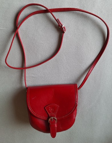 echtes Leder Handtasche Crossbag klein weinrot made in italy - Bild 2 von 16