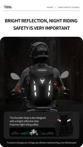 Zaino Moto catarifrangente impermeabile porta casco Porta Oggetti Zaino DaMoto - Foto 12 di 16