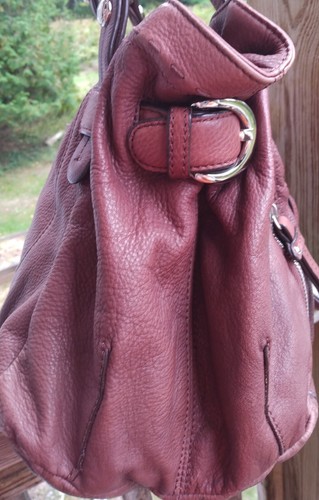 Bolso de mano/cartera de cuero marrón B. Makovsy - Imagen 3 de 12