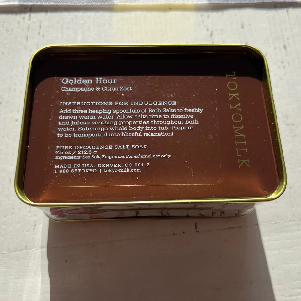 Tokyo Milk Pure Decadence Salt Soak Golden Hour No 32 Champagne Citrus Zest NEW! - Image 2 of 2