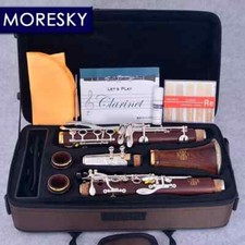 MORESKY Red Wood Clarinet Rosewood Bb silvering 17 Keys Sib Klarnet M19
