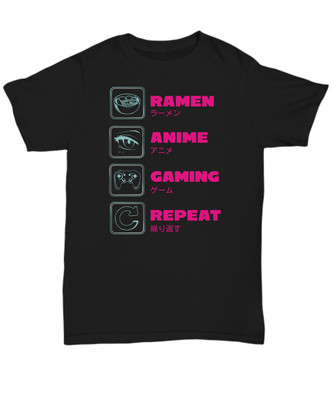 Cute Funny Ramen Anime Gaming Repeat shirt - Unisex Tee