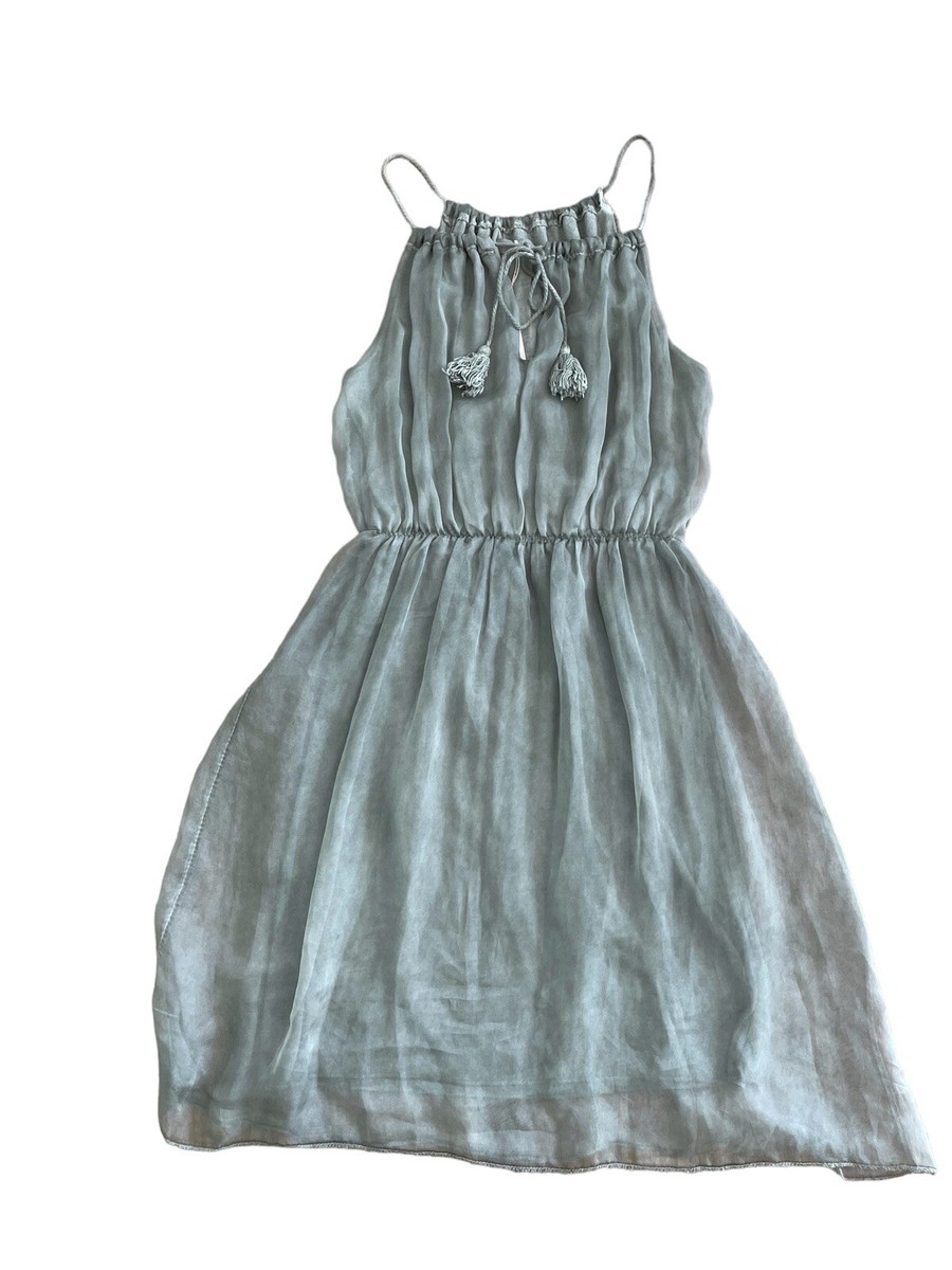 silk blend dress made in italy Women's Blue Cotton Silk Muslin Maxi Dress - Made in Italy