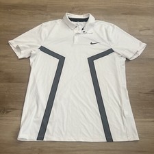 Nike Mm Fly Framing Slope Dri-Fit Modern Stretch Golf Polo White Men Size Large