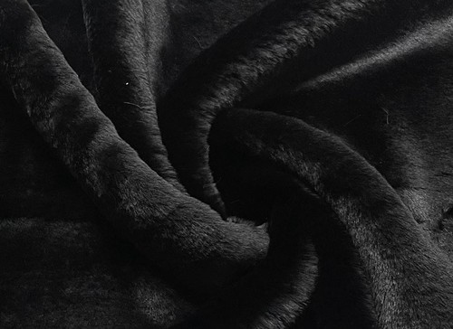 Tessuto In Pelliccia Sintetica Di Lusso Al Metro, Strutturato, Imitazione Visone, Nero - 7205 Black - Foto 4