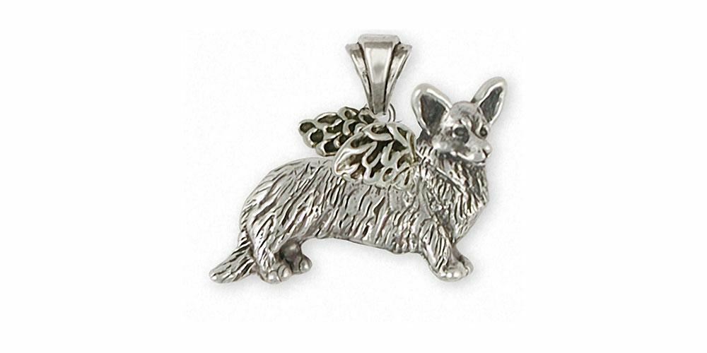 Corgi Angel Pendant Jewelry Sterling Silver Handmade Dog Pendant