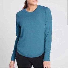 Athleta High Serenity Teal Crewneck Pullover Sweatshirt Small