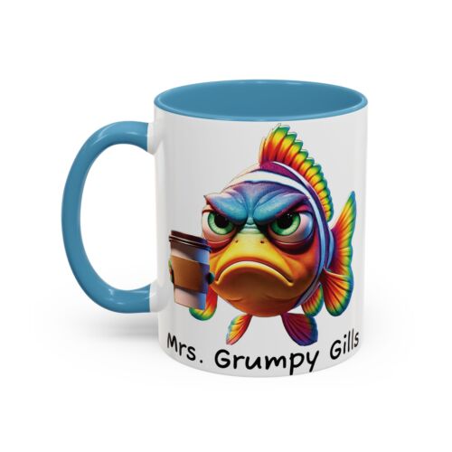 Tazza ceramica accentata Mrs Grumpy Gills lavabile per microonde e lavastoviglie 2 lati - Foto 30 di 49