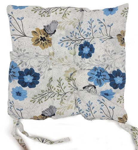 Seat Pad Dining Garden Kitchen Chair Cushions Tie On Floral Daisy - Picture 29 of 36