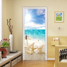 3D Ocean Beach Tropical Starfish Self-Adhesive Door Murals Wall Sticker Decal