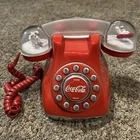 Vintage-Style Coca-Cola Snow Dome Phone (2001) - USED